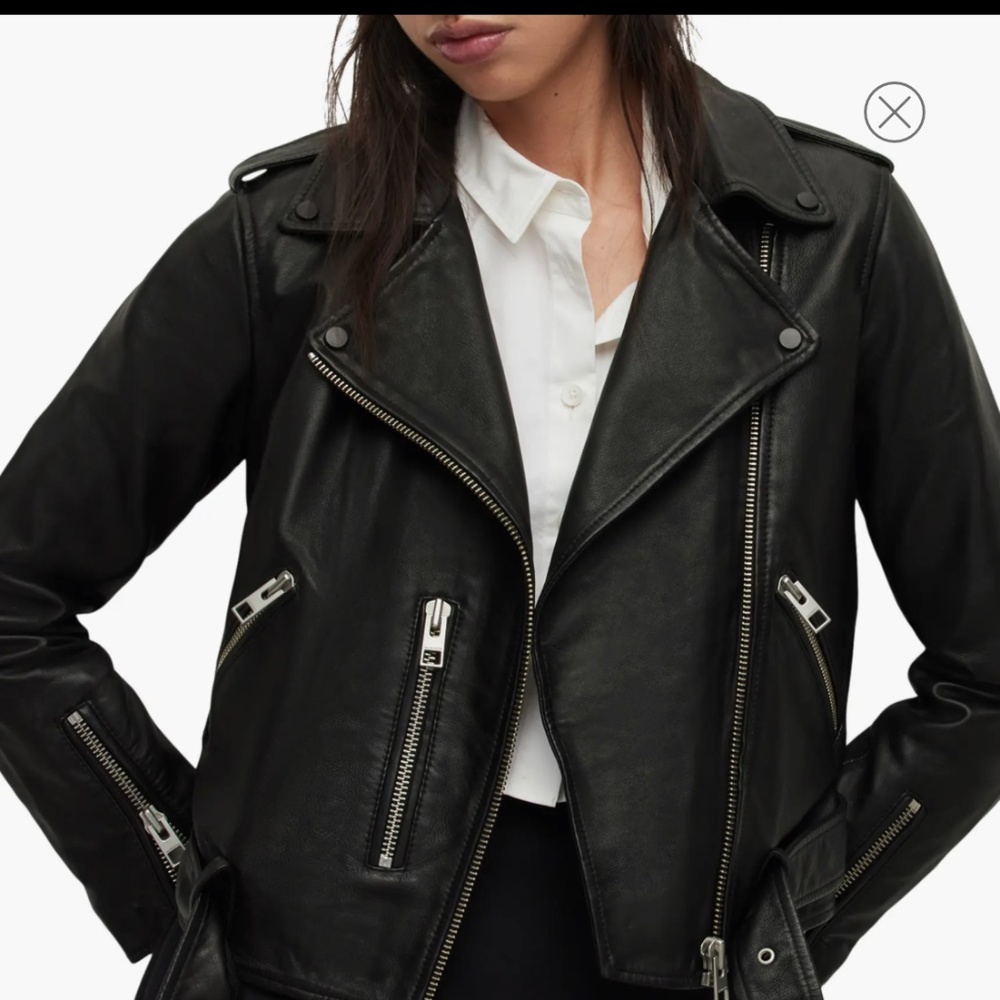 Allsaints Balfern Biker jacket in black, size 4 NWT